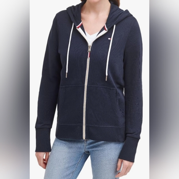 Tommy Hilfiger Zip Up Navy Hoodie Classic  Sweatshirt Size XL NWOT MSRP $69.50 - Picture 1 of 5